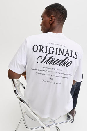 Jack & Jones Jornoerrebro Typo Tee SS Crew Neck Bright White