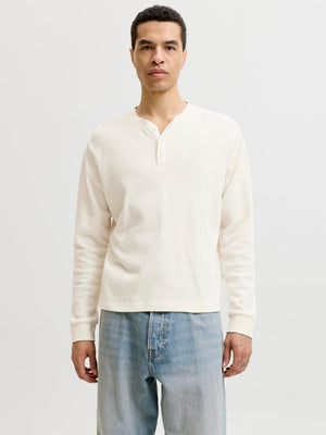 Jack & Jones Norrebro Henley Ls Tee Antique White