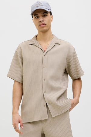 Jack & Jones Massimo Resort Shirt SS Oxford Tan