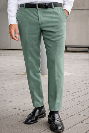 Selected SLIM OASIS LINEN PANTS Light Green Melange