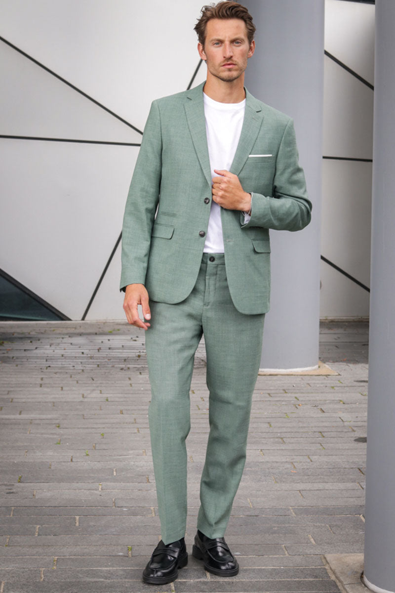 Selected SLIM OASIS LINEN BLAZER Light Green Melange