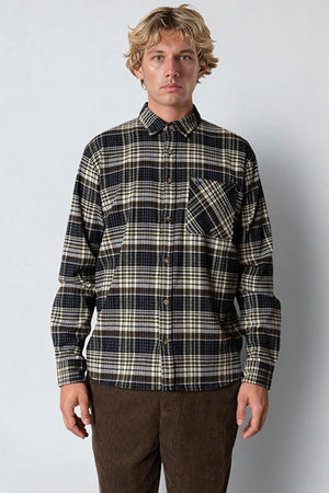 Fat Moose Forest flannel shirt Navy/Moss check 007