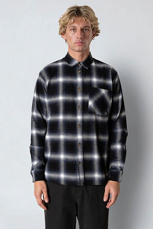 Fat Moose Forest flannel shirt Dark navy/Black check 002