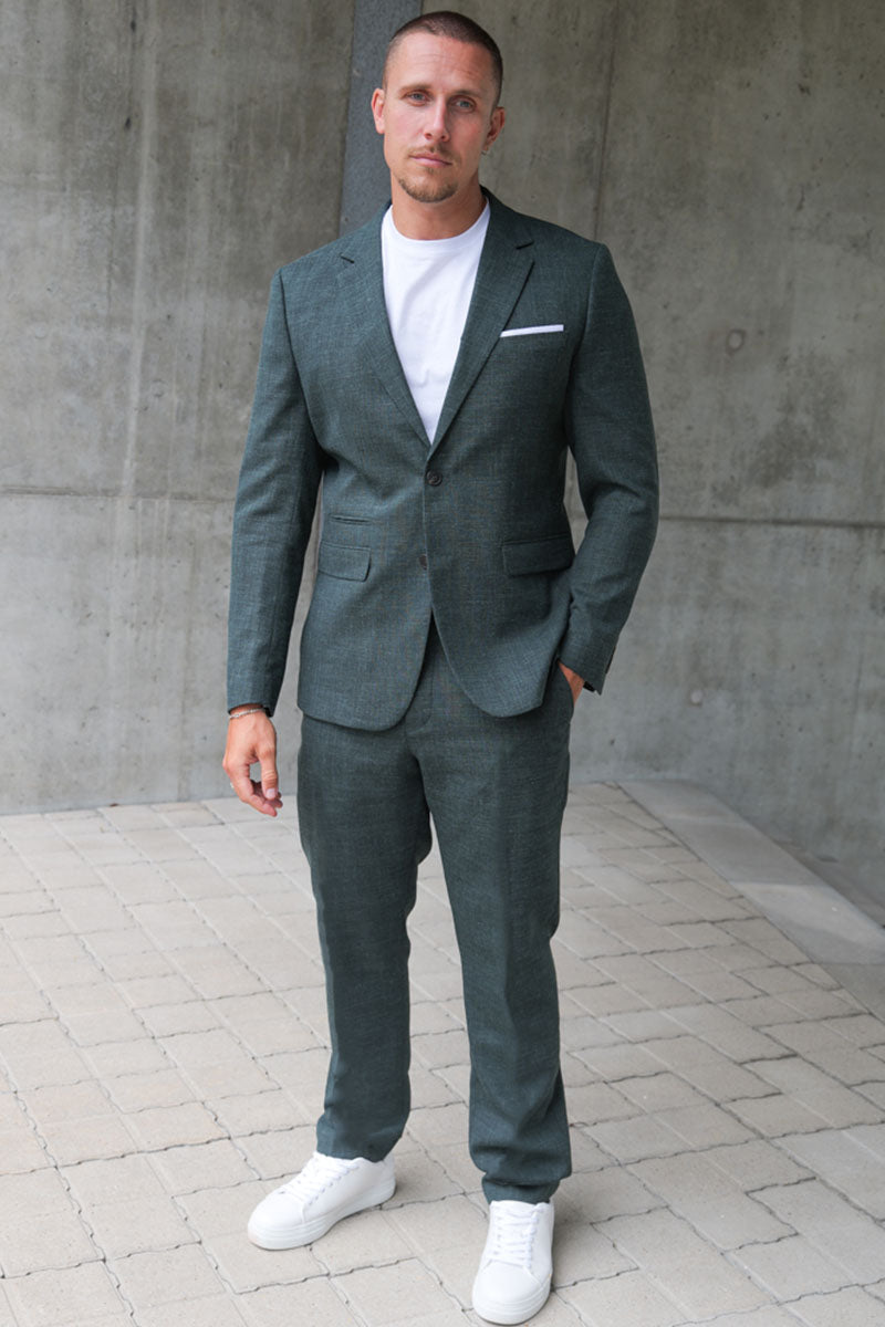 Selected Slim Oasis Linen Blazer Dark Green