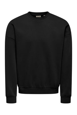 Only & Sons Ceres Ovz Ls Crew Sweat Black