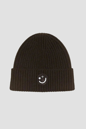 Clean Cut Copenhagen Smiley Beanie Dark Brown Melange