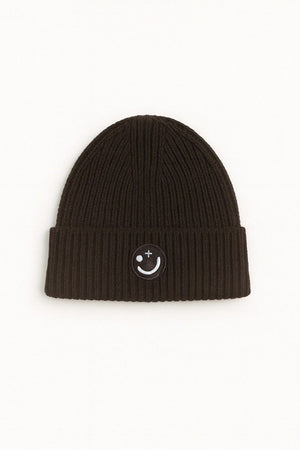 Clean Cut Copenhagen Smiley Beanie Dark Brown Melange