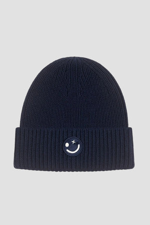 Clean Cut Copenhagen Smiley Beanie Dark Navy