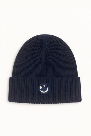 Clean Cut Copenhagen Smiley Beanie Dark Navy