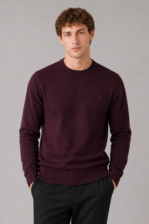 Clean Cut Copenhagen Merino Crewneck Knit Huckleberry Melange