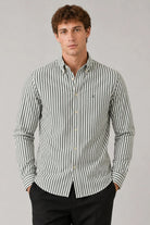 Clean Cut Copenhagen Eske Oxford Big Striped Shirt Green