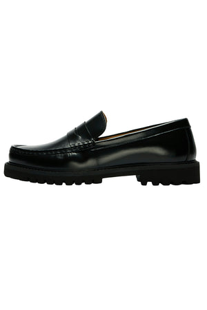 Selected Hugo Leather Plain Penny Loafer Black
