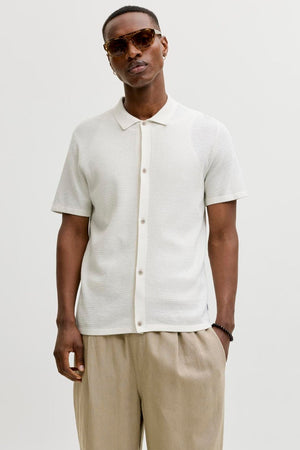 Jack & Jones George Knit Shirt SS Cloud Dancer