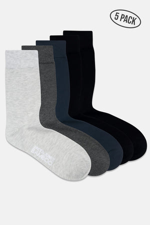 Jack & Jones BASIC BAMBOO SOCK 5 PACK Black Black - Navy blazer - Dark grey melange - Light