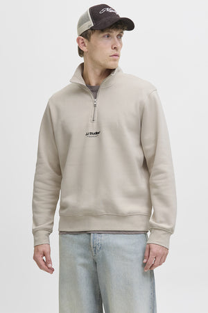 Jack & Jones Soho Sweat Half Zip Moonbeam