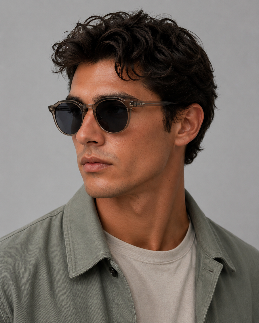 CBA 2418 Shiny Transparent Grey Sunglasses