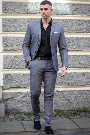 Jack & Jones Premium Franco Slim Fit Suit Light Grey Melange