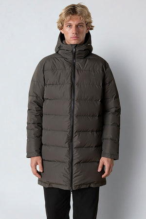 Fat Moose Liam Puffer Long Jacket Beetle Green