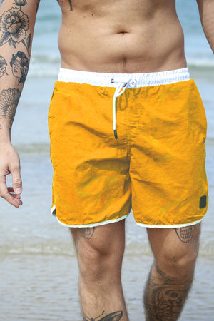 Urban Classics Retro Badeshorts White/Mango