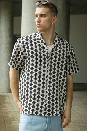 Jack & Jones Summer Luke Regular Fit Texture Resort Shirt SS Black