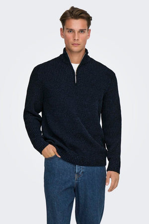 ONLY & SONS Join Reguler Fit High Neck Knit Dark Sapphire