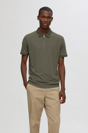 Selected Fave Zip SS Polo Kalamata