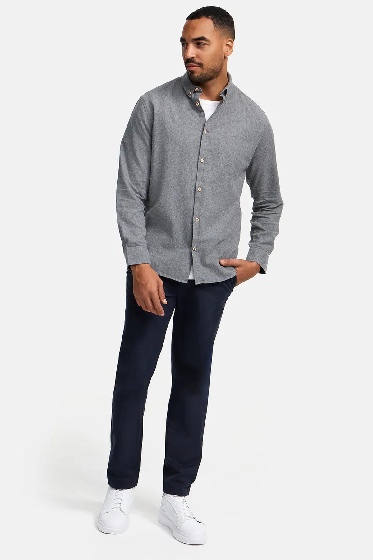 Kronstadt Ksjohan Diego Cotton Shirt Grey Mix