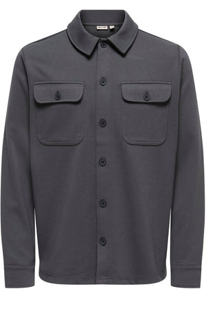 Only & Sons New Kodyl Overshirt Grey Pinstripe