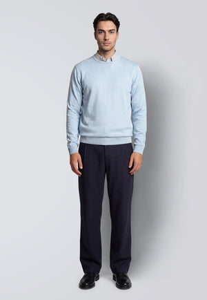 Clean Cut Copenhagen Claude Crewneck Knit Light Blue Melange