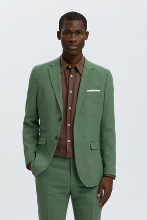Selected Slim Oasis Linen Blazer Olive Green