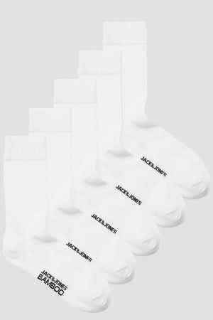 Jack & Jones Basic Bamboo 5 Pack Sock White