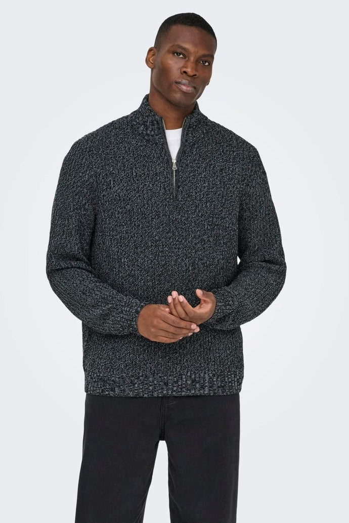 ONLY & SONS Join Reguler Fit High Neck Knit Black