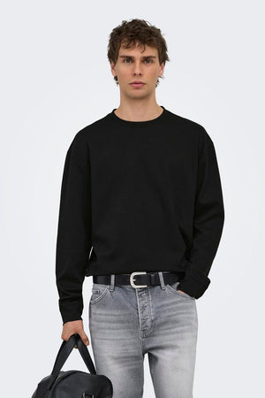 Only & Sons Caspian Airflex Relaxed LS Tee Black