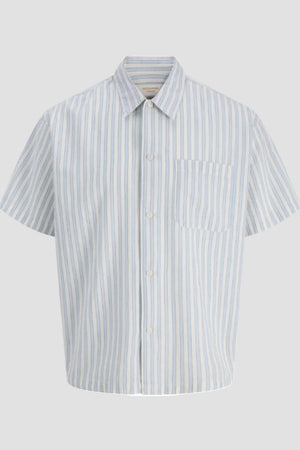 Jack & Jones Riviera Linen Blend Shirt SS Shirt Cashmere Blue