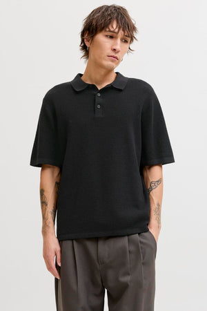 Jack & Jones Goerge Relaxed Fit Knit Polo Black