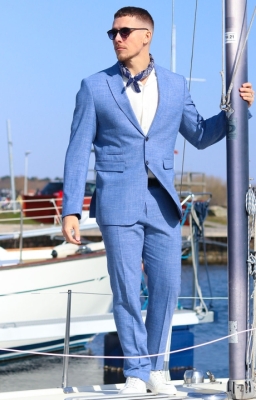 Selected Slim Oasis Hør Suit Light Blue