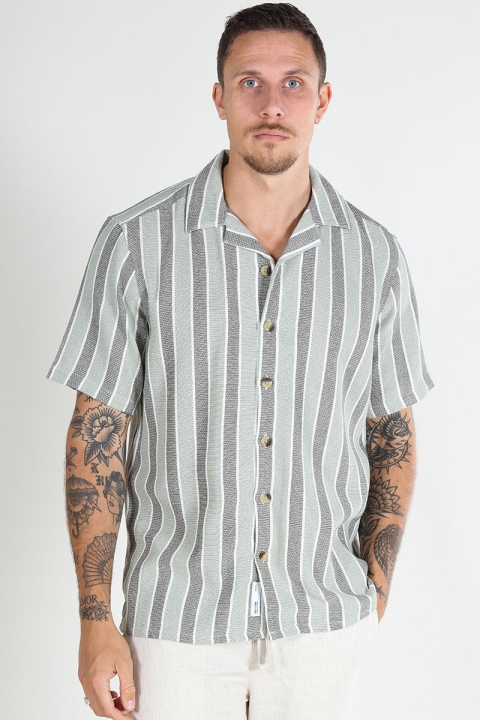 ONLY & SONS Trev Regular SS Structure Stripe Shirt Tea