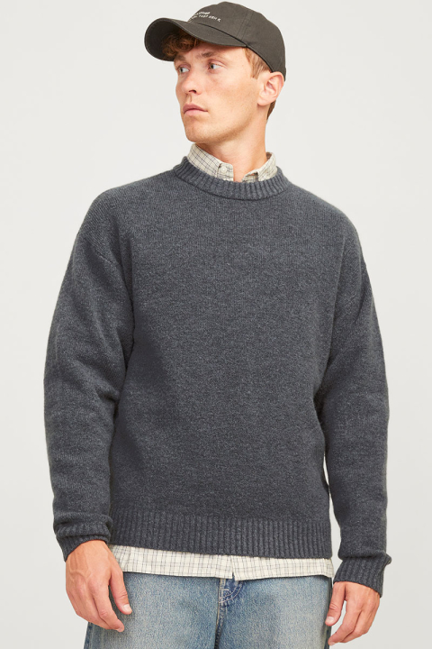 Jack & Jones Ollie Knit Crew Neck Iron Gate