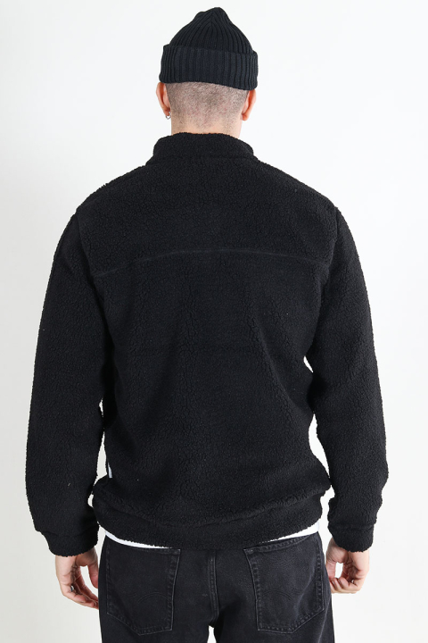 ONLY & SONS Remy Teddy Half Zip Black