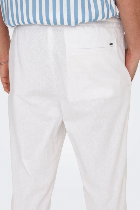 ONLY & SONS Linus Linen Crop Pants  Bright White