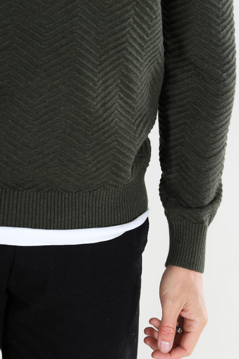 ONLY & SONS Mace Regular Half Zip Knit Olive Night