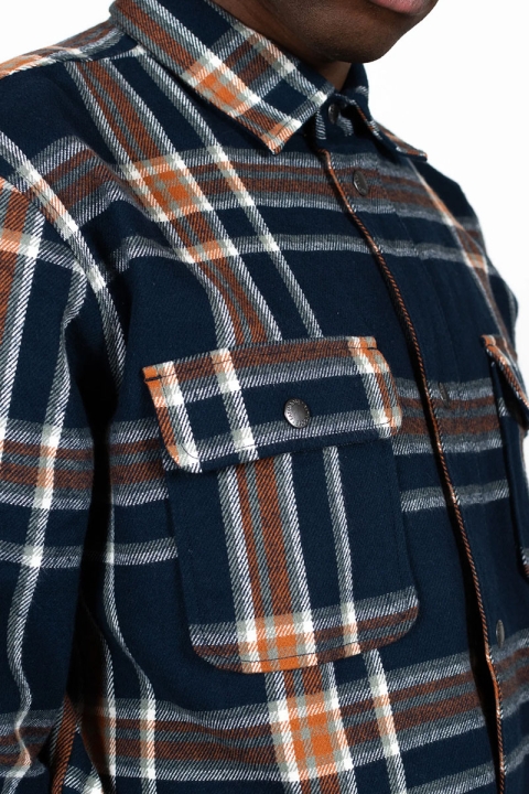 Fat Moose Adrian Cotton Check Shirt Navy Check