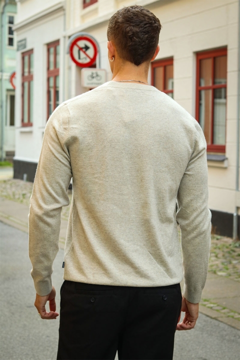 Jack & Jones Carter Knit Crew Neck Oatmeal