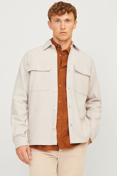 Jack & Jones Raymond Melange Solid LS Overshirt Summer Sand