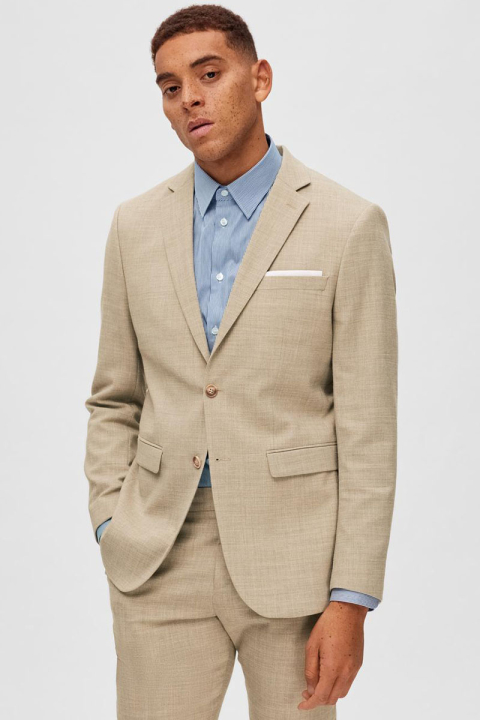 Selected SLIM OASIS LINEN BLAZER Sand