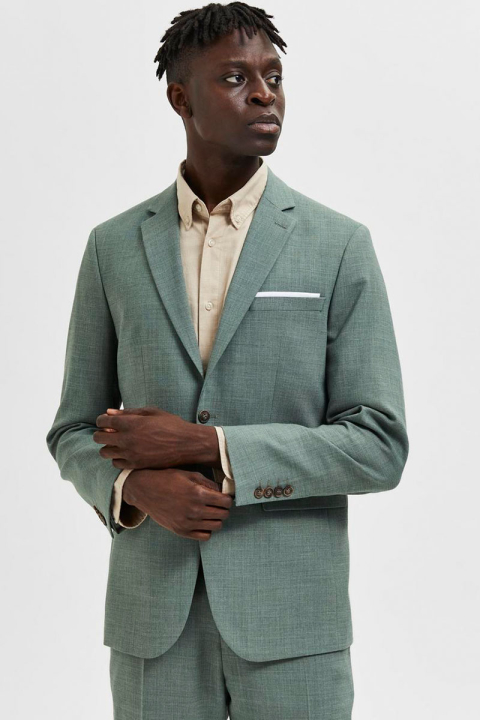 Selected SLIM OASIS LINEN BLAZER Light Green Melange