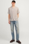 Jack & Jones Noto Stripe Resort Shirt SS Carnelian