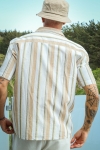 Selected Relax New Linen Shirt SS Resort Kelp Multi Stripe