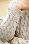 ONLY & SONS Kicker Cable Knit Half Zip Oatmeal