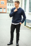 ONLY & SONS Kicker Cable Knit Crew Neck Dark Navy